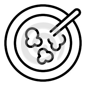 Top view soup icon outline vector. Baked dish