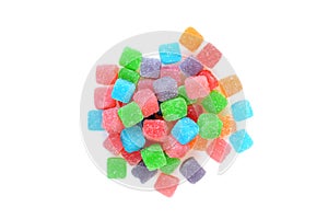 Top view sour chewy candy