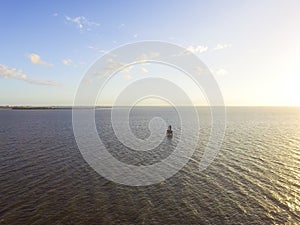 Top view south-east mouth of Galveston Bay, Texas, USA