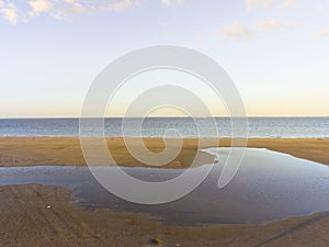 Top view south-east mouth of Galveston Bay, Texas, USA