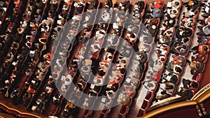 Top view of the spectators of the theater before the performance