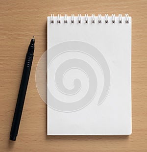 Top view of spiral blank notebook