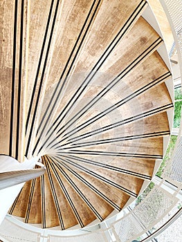 Top view of spiral stairs