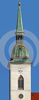 Top view of St. Martin Cathedral, Bratislava, Slovakia