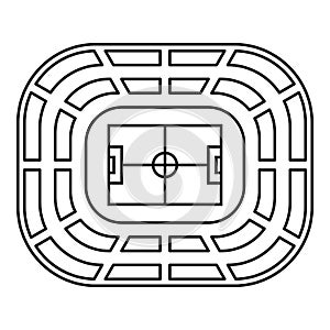 Top view stadium icon, outline style