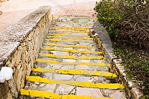 Top view of stair steps