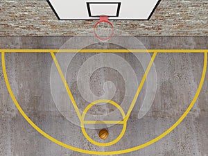 Top view of Street basketball