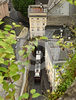 Top view on street in Salzburg