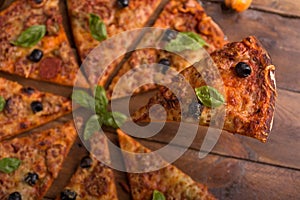 Top view of tasty pizza