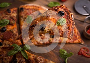 top view of tasty pizza