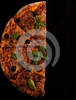 Top view of tasty pizza