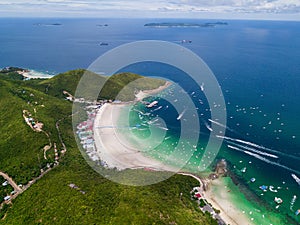 Top view of Tawean beach at Ko Lan, Pattaya