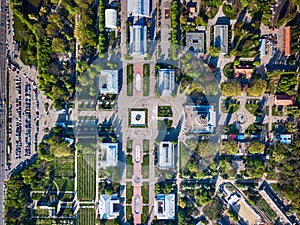 Top view of the territory of the National Exhibition Center in Kiev, Ukraine.