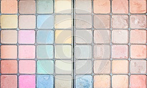 Top view texture multicolor make up patterns background
