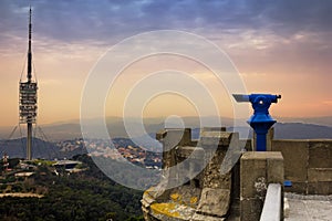 Top view from Tibidabo Mountain, Barcelona