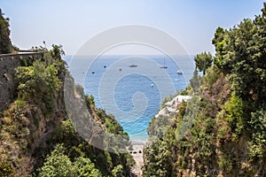 View to the beach Bagni d`Arienzo, Amalfi Coast, Italy