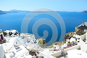 Top view to the sea and village Oia,Greece