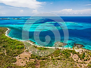 Top view of Tobago cays photo