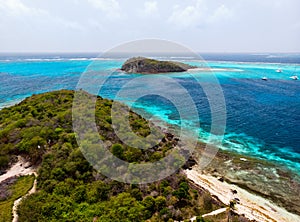 Top view of Tobago cays