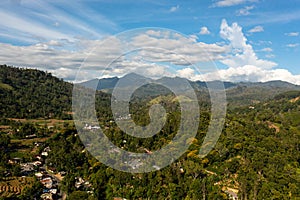 Top view of town of Ella in the mountainous province of Sri Lanka.