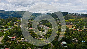 Top view of town of Ella in the mountainous province of Sri Lanka.