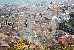 Top view of town in Pyrenees. Berga, Catalonia