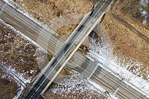 Top view on tracks and viaduct