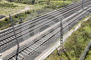 Top view of the train tracks