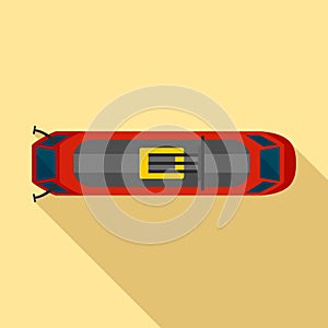 Top view tram icon, flat style