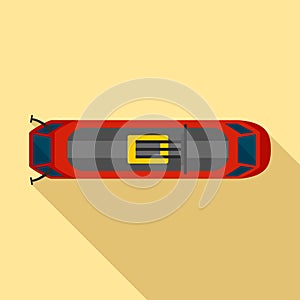 Top view tram icon, flat style photo