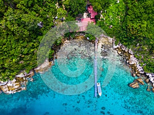 Top view of tropical RAYA island, Phuket Province, Thailand