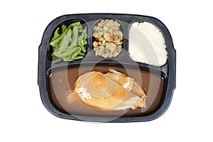 Top view turkey tv dinner