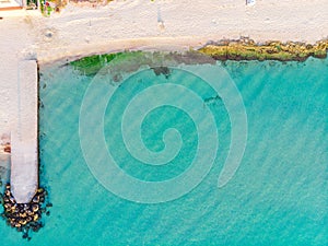 top view of the turquoise sea