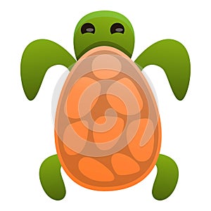 Top view turtle icon, cartoon style