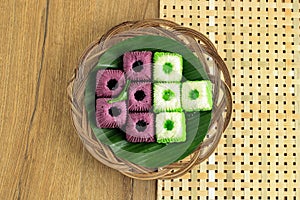 Top View Two Color Kue Putu Ayu