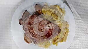 Top view of typical portuguese dish called