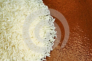 Un cooked white rice stock photo photo