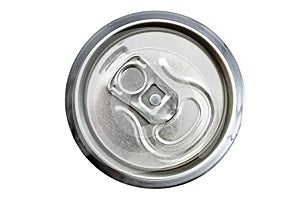 Top view of an unopened drinks can