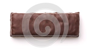 Top view of unwrapped chocolate bar photo