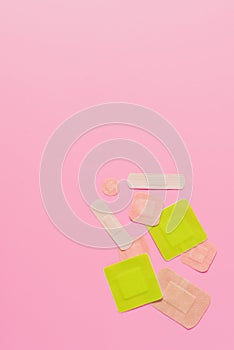 top view of various adhesive bandages