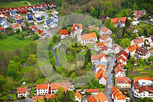 Top view of the village near Lichtenstein castle