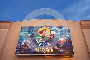 Top view of Voyage of the Little Mermaid at Hollywood Studios in Walt Disney World area.