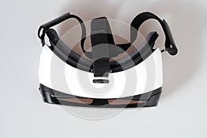 Top view VR virtual reality glasses on white background