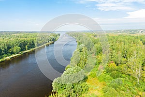 Top view of a water channel