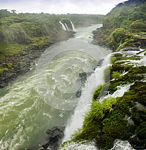 Top view of the waterfall and canyon