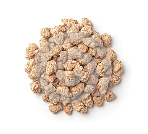 Top view of wheat bran pellets
