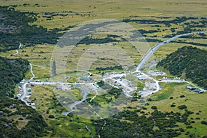 Top view of White House hill campsite in Mt Cook National park. I