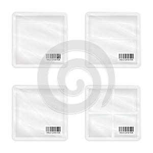 Top view of White polystyrene square packaging mockup