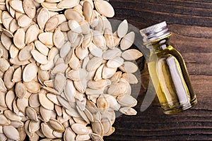 Pumpkin seeds with oil photo