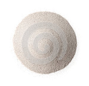 Top view of white silica sand